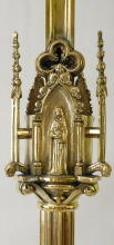 French Gothic Antique High Altar Set of Candlesticks and Crucifix